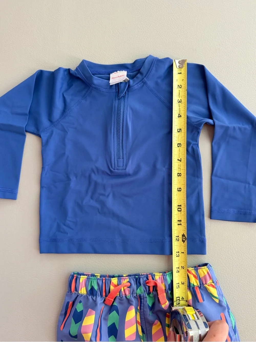 Hanna Andersson Baby Rashguard & Swim Trunks Set Surfboards Blue 3T NEW